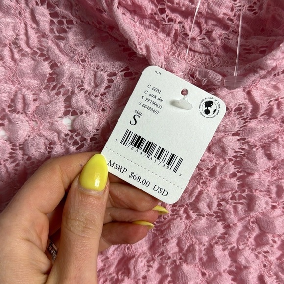 NWT Free People Day and Night Pink Lace Long Sleeve Bodysuit Small - Picture 5 of 12